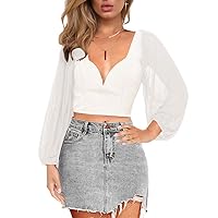 Haola Womens Off Shoulder Chiffon Blouse Sexy Long Sleeve Shirt Loose Strapless Tops Solid Casual T Shirts