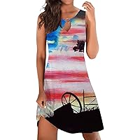 Independence Day for Women's American 4 of July Printed Boho Sundress for Women Casual Summer Womens Long Summer