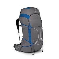 Osprey Exos Pro 55L Men's Backpacking Backpack, Dale Grey/Agam Blue, Small/Medium
