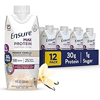 Max Protein Nutrition Shake with 30g of Protein, 1g of Sugar, High Protein Shake, French Vanilla, Liquid, 11 fl oz (Pack of 12)