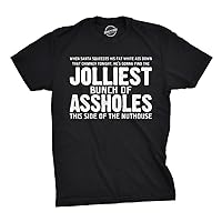 Crazy Dog Mens Funny Christmas Shirts Jolliest Bunch of A-Holes Tees for Guys