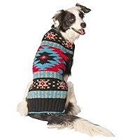 Chilly Dog Black Southwest Dog Sweater, Small