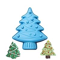 JAYVAR Christmas Tree Silicone Cake Baking Mold Cake Pan,Chocolate Ice Cube Tray DIY Mold,Reusable Non-Stick Cake Molds (Blue)