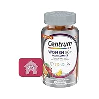 Centrum MultiGummies Men 50 Plus with Vitamin D3, B6 and B12 Multimineral Supplement, Assorted Fruit, 80 Count + STS Sticker.