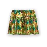 AEROPOSTALE Womens Lined Pleated Floral Mini Skirt, Yellow, X-Small