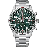 Citizen CA0791-81X Men's Analogue Quartz Watch with Stainless Steel Strap, silver-green, Bracelet