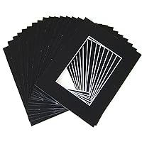 Pack of 50 11x14 Black Picture Mats Mattes with White Core Bevel Cut for 8x10 Photo