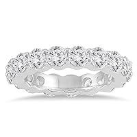 AGS Certified Diamond Eternity Band in 14K White Gold (3.75-4.25 CTW)
