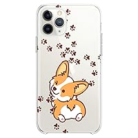 TPU Case Compatible with iPhone 15 14 13 12 11 Pro Max Plus Mini Xs Xr X 8+ 7 6 5 SE Design Corgi Kawaii Cute Funny Animals Teen Print Dog Puppy Wink Flexible Silicone Slim fit Clear Cute Paws