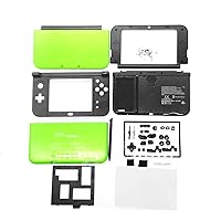 New3DSXL Extra Housing Case Shells Lime-Green Full Set Replacement, for New 3DS New3DS XL LL 3DSXL 3DSLL Consoles, Five Cover Plates Enclosure + Buttons, Screws, Stylus, Pads, Protector, Plug