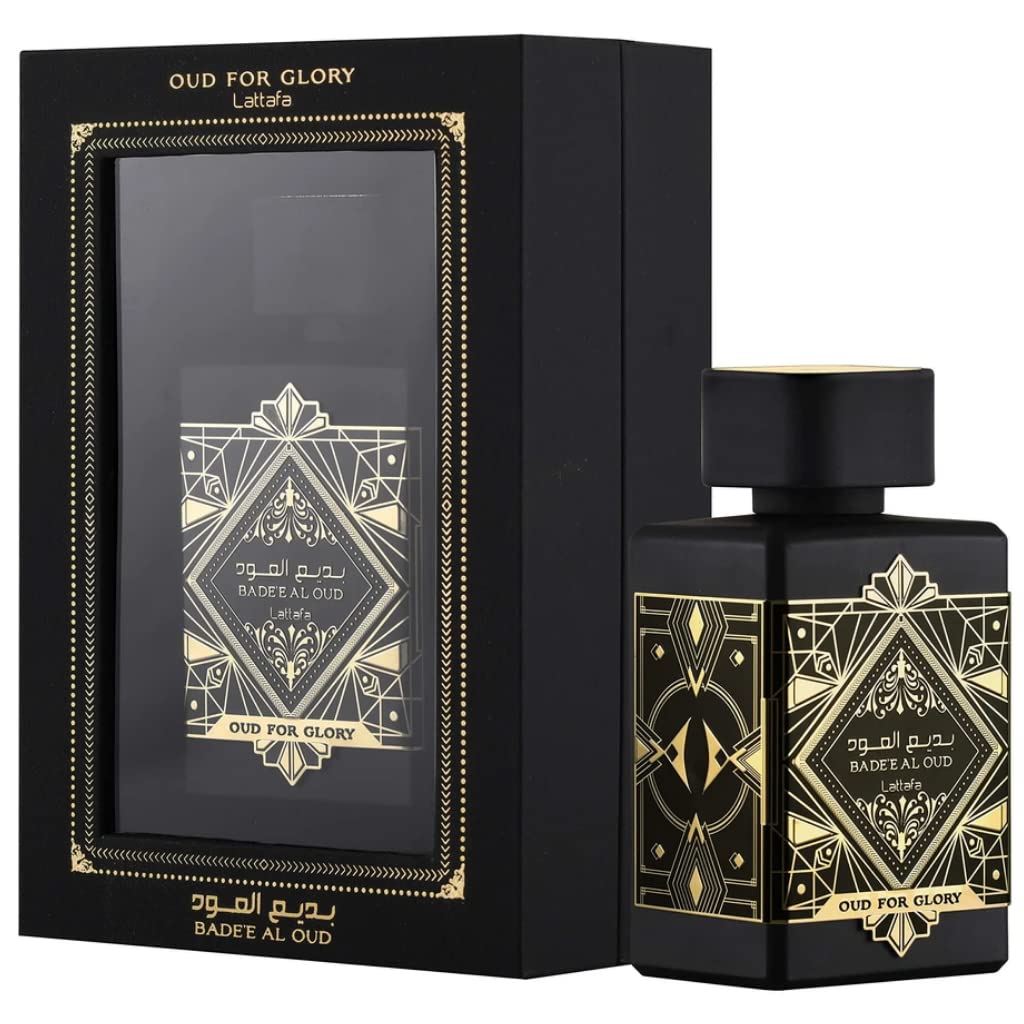 Lattafa Bade'e Al Oud, Oud for Glory for Unisex Eau de Parfum Spray, 3.4 Ounce