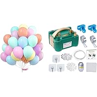 Pastel Balloons 100 pcs and Electric Balloon Pump