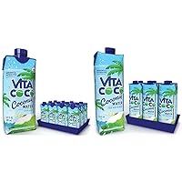 Coconut Water, Pure Organic | Refreshing Coconut Taste | Natural Electrolytes | Vital Nutrients | 16.9 Oz (Pack Of 12) and Vita Coco Coconut Water Original, 202.8 Fl Oz(Pack of 6)