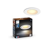 Philips Hue Smart Recessed 4 Inch LED Downlight - White Ambiance Warm-to-Cool White Light - 1 Pack - 850LM - Indoor - Control with Hue App - Compatible with Alexa, Google Assistant and Apple Homekit