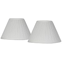 Set of 2 Bell Lamp Shades Antique White Mushroom Pleated Small 5