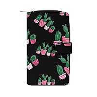 Cacti Cactus Funny RFID Blocking Wallet Slim Clutch Organizer Purse with Credit Card Slots for Men and Women