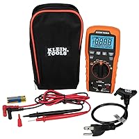 Klein Tools ET270 Auto-Ranging Digital Multi-Tester, AC/DC, Resistance, Continuity, GFCI Receptacle Tester with Test Leads and Receptacle Cord