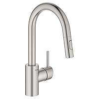 GROHE 31479DC1 Concetto Pull-down Bar Kitchen Faucet with sprayer Supersteel (Stainless Steel)
