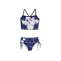 PattyCandy Girls Whale Shark Owls Heart & Face Pattern Tankini Swimsuit Two Piece Set Size 2-16