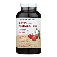 American Health Super Chewable Acerola Plus? Natural Vitamin C Berry - 500 mg - 100 Chewable Wafers