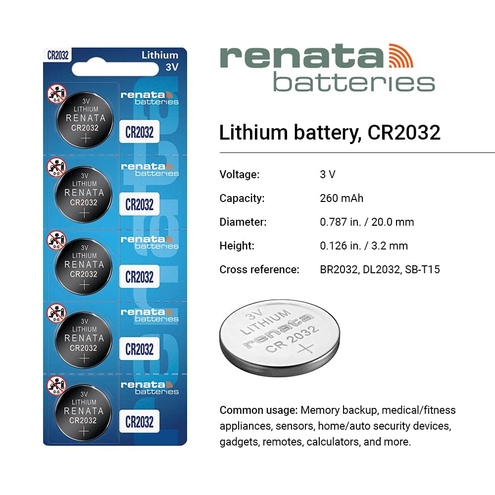 Renata Batteries CR2032 Watch Batteries 10Pcs