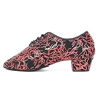 TINRYMX Boys/Men lace-up Dance Shoes Kids Ballroom Dance Practice Shoes Low Heel for Latin Tango Salsa Dance Performence Training