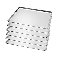 6 Pack Full Size Baking Sheet Pan Aluminum Commercial Pan for Oven Freezer Bakery Hotel Restaurant 18