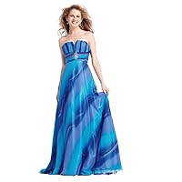 Strapless Ombre Prom Gown 1371