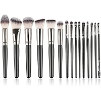 Makeup Brushes, 15 Pcs Professional Premium Synthetic Make Up Brushes, Foundation Powder Concealers Eye Shadows Makeup Brush Set Ideal Gift (Color : A)