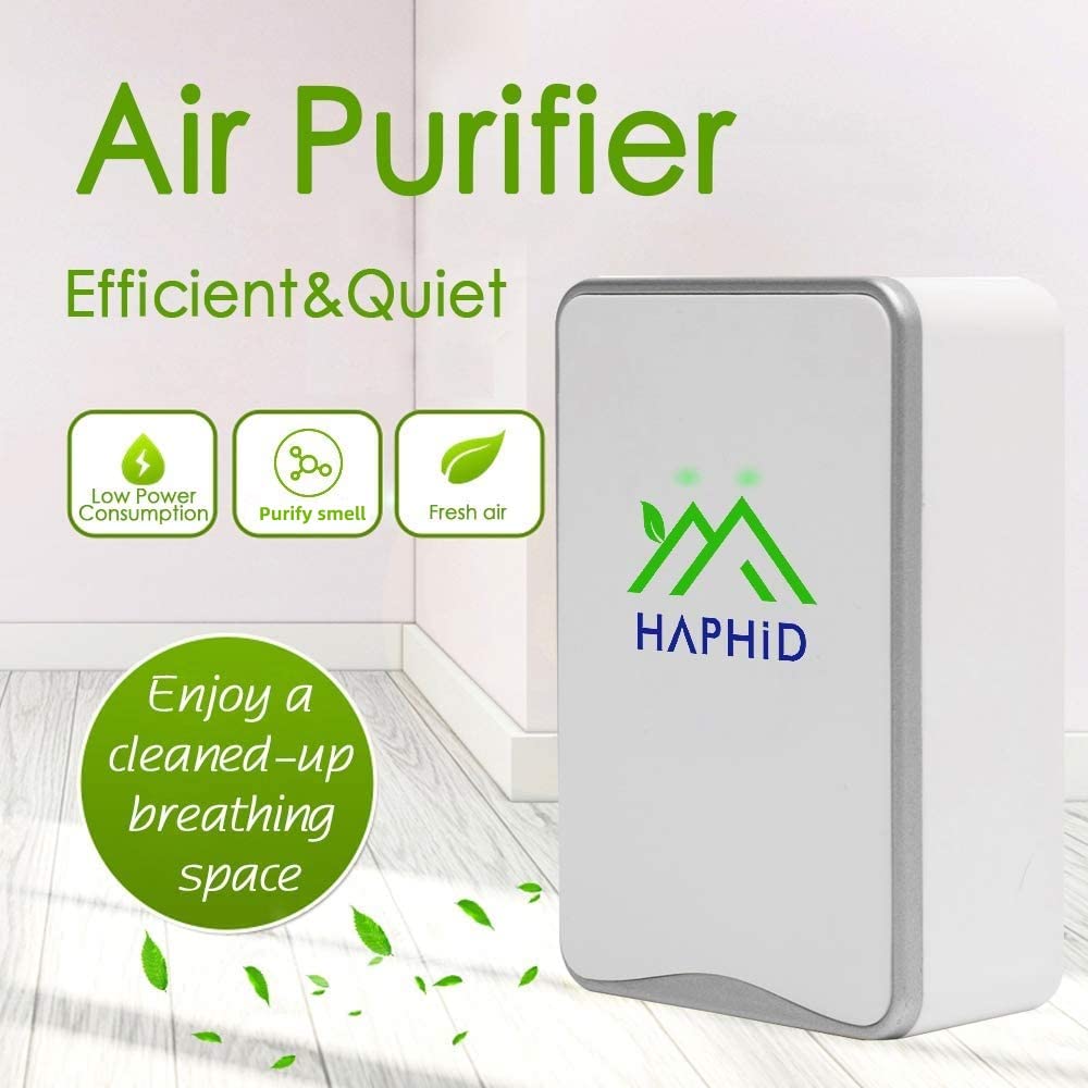 HAPHID Ionizer Air Purifier Plug In Ion Generator with Highest Output - Up to 32 Million Anions/Sec,Purify:Odors,Pets Smell Etc(8-Pack)
