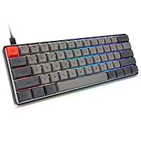 Keycaps, RGB LED Backlit Mechanical Keyboard,Portable Compact Waterproof Mini Gaming Keyboard 61 PBT Keycaps Gateron