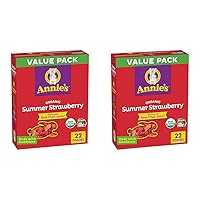 Annie's Organic Bunny Fruit Flavored Snacks, Summer Strawberry, Gluten Free, Value Pack, 22 Pouches, 15.4 oz. (Pack of 2)