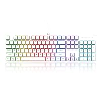 Full Size Mechanical Keyboard, Type-c Wired Keyboard/Blue Switch, Durable Abs Keycaps/104-Key/21 RGB Modes, LED Backlit Gaming Keyboards for Windows, PC, Gamers, Programmers, and Typists (White)