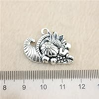 NEWME 20Pcs Cornucopia Charms Pendant for DIY Jewelry Wholesale Crafting Bracelet and Necklace Making