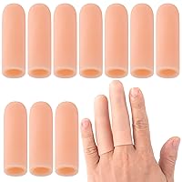 ANCIRS 20pcs Gel Finger Support Protector Caps Gloves, Large Gel Finger Cots/Covers, Silicone Fingertips for Hands Cracking, Eczema Skin, Trigger Finger Arthritis Pain Relief