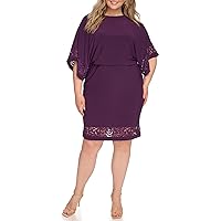 Jessica Howard Women's Elbow Sleeve Boat Neck Dress