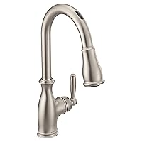 Moen 7185EVSRS Brantford Smart Touchless Pull Down Sprayer Kitchen Faucet with Voice Control and Power Boost, Spot Resist Stainless