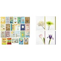 Hallmark All Occasion Handmade Boxed Set of Assorted Greeting Cards (Pack of 24) & Assorted Sympathy Cards (Flowers, 12 Cards and Envelopes)