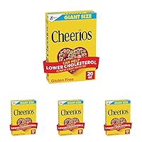Cheerios Cereal, Limited Edition Happy Heart Shapes, Heart Healthy Cereal With Whole Grain Oats, Giant Size, 20 oz (Pack of 4)