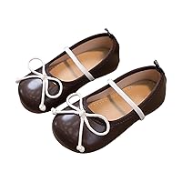 Girls Shoes Children Shoes Non Slip Soft Sole Leather Shoes Bowknot Single Shoes Closed Toe Shoes for Girls