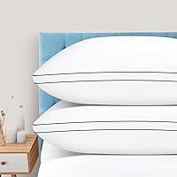 DolceLuna Bed Pillows King Size for Sleeping 2 Pack, Down Alternative Hotel Luxury Pillow for Side and Back Sleepers, Soft & Comfortable