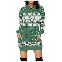XJYIOEWT Dresses for Women 2024 Elegant Wedding Guest Plus Size, Women's Casual Christmas Hooded Sweatershirts Long SLE