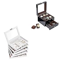ProCase Watch Box Bundle with Stackable Jewelry Tray Box
