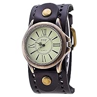 Men's Leather Casual Quartz Watch, Retro Simple Fashion Buckle Strap Leather Casual Watch