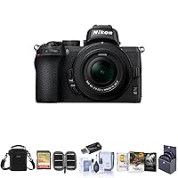 Nikon Z50 Mirrorless Camera with NIKKOR Z DX 16-50mm f/3.5-6.3 VR Lens - Bundle With Camera Case, 64GB SDXC Memory Card, 46mm Filter Kit, Cleaning Kit, memory Wallet, Card Reader, Mac Software Package