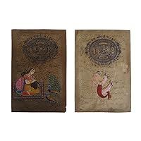Royal Kraft Jaipuri Traditional Art Acrylic Hand Painted Frameless Miniature Old Paper Paintings