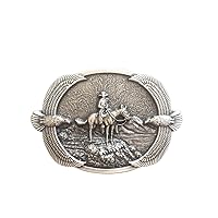Vintage Silver Plated Western Cowboy Eagles Rodeo Wildlife Belt Buckle