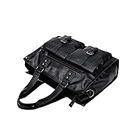 Men's Casual Briefcase Crossbody Retro Business Bag Large Capacity Handbags Black