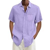 Hawaiian Golf Shirt Men White Shirt Button Down Casual T Shirts Men Lightweight Shirts Mens Big and Tall Dress Shirts