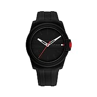 Tommy Hilfiger Casual 3H Quartz Watch - Sporty Silicone Wristwatch for Men - Water-Resistant up to 5 ATM/50 Meters - Premium Fashion for Everyday Wear - 44mm